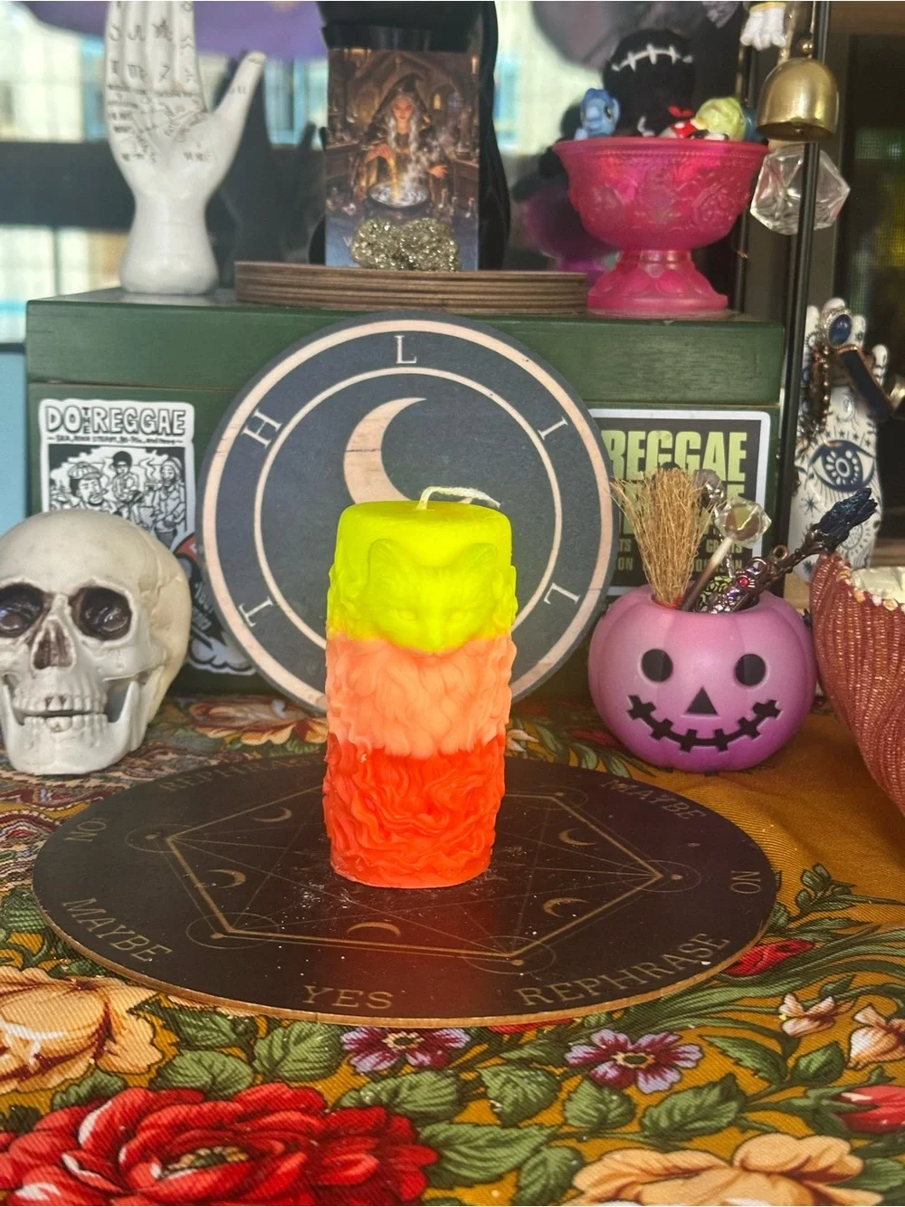 Cat of Flame Pillar Candle